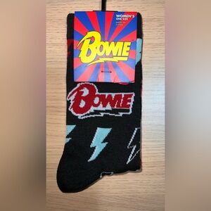 Women's Black Bowie Logo Lightning Socks